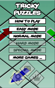 Tricky Puzzles - Menu